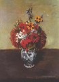 Dahlias Dans Un Vase De Delft Paul Cezanne Fleurs impressionnistes